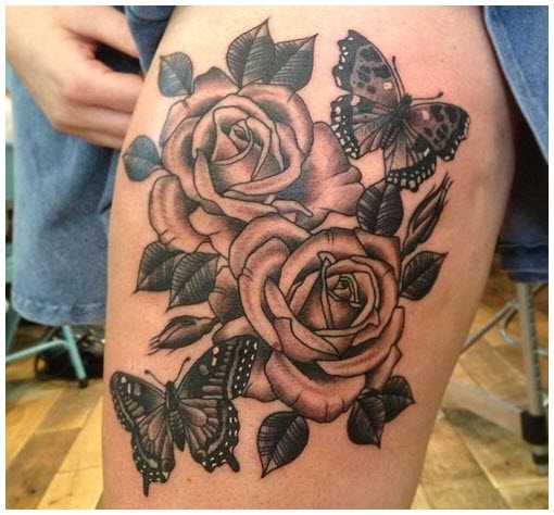 Rose tattoo - The most beautiful rose tattoo patterns Picture 14