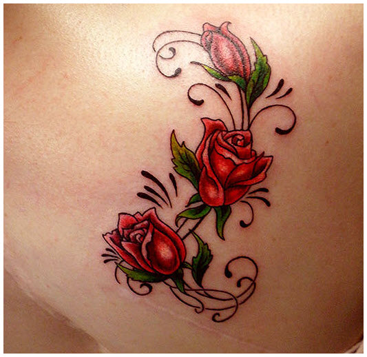 Rose tattoo - The most beautiful rose tattoo patterns Picture 17