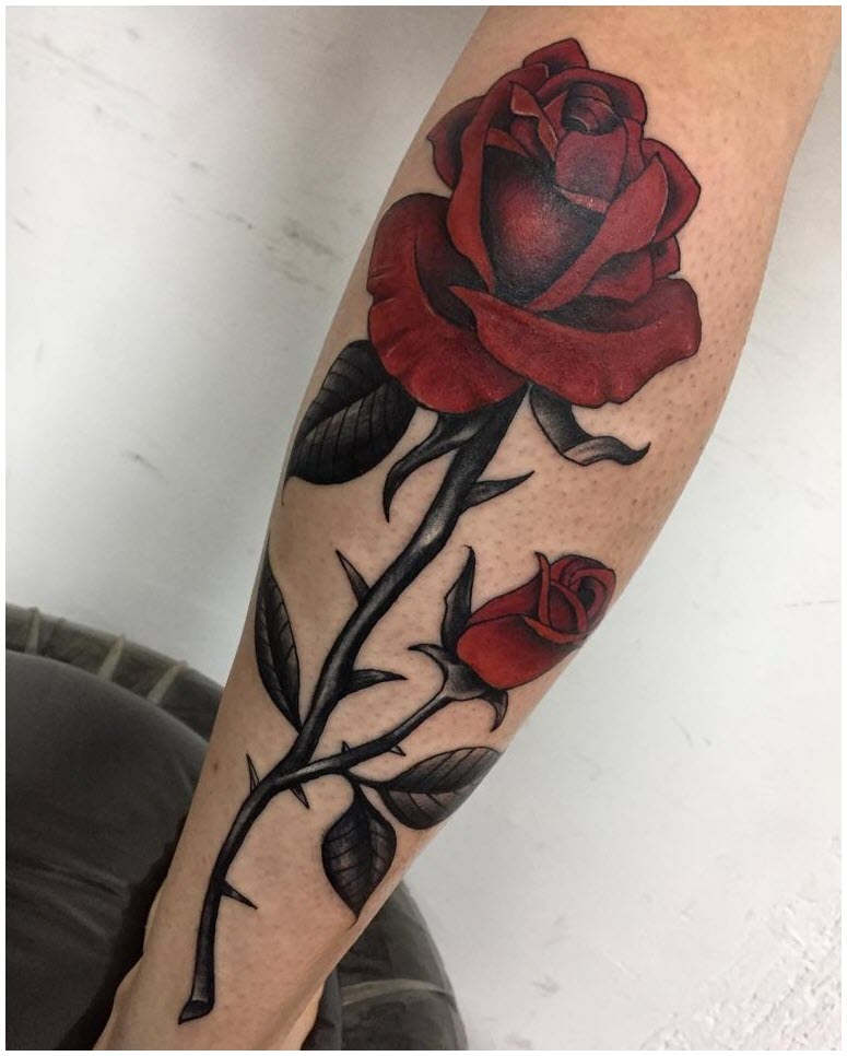 Rose tattoo - The most beautiful rose tattoo patterns Picture 21