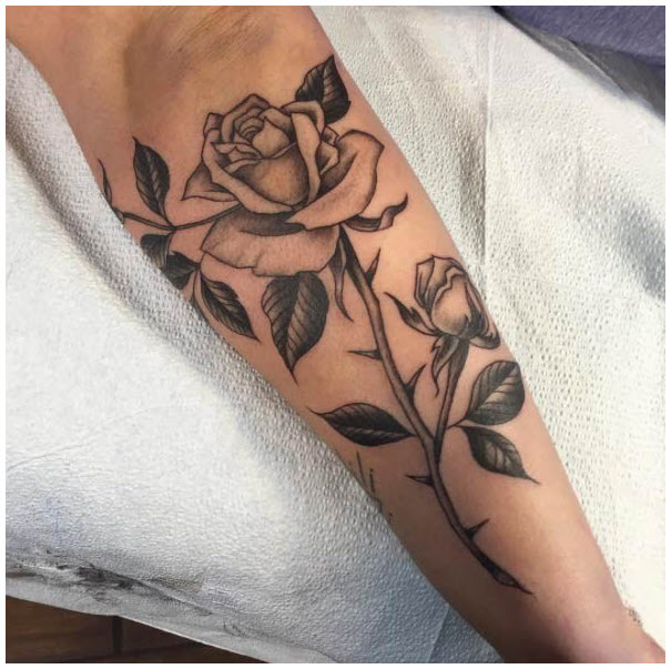 Rose tattoo - The most beautiful rose tattoo patterns Picture 32