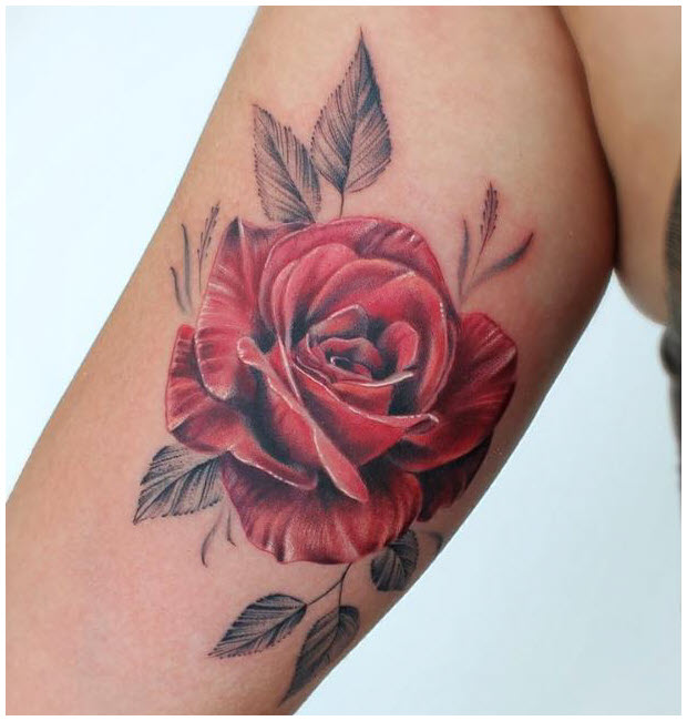 Rose tattoo - The most beautiful rose tattoo patterns Picture 36
