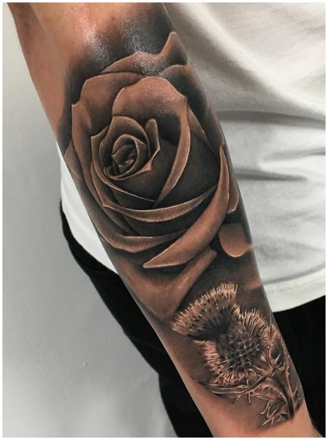 Rose tattoo - The most beautiful rose tattoo patterns Picture 48