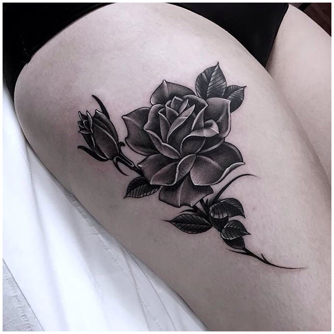 Rose tattoo - The most beautiful rose tattoo patterns Picture 49