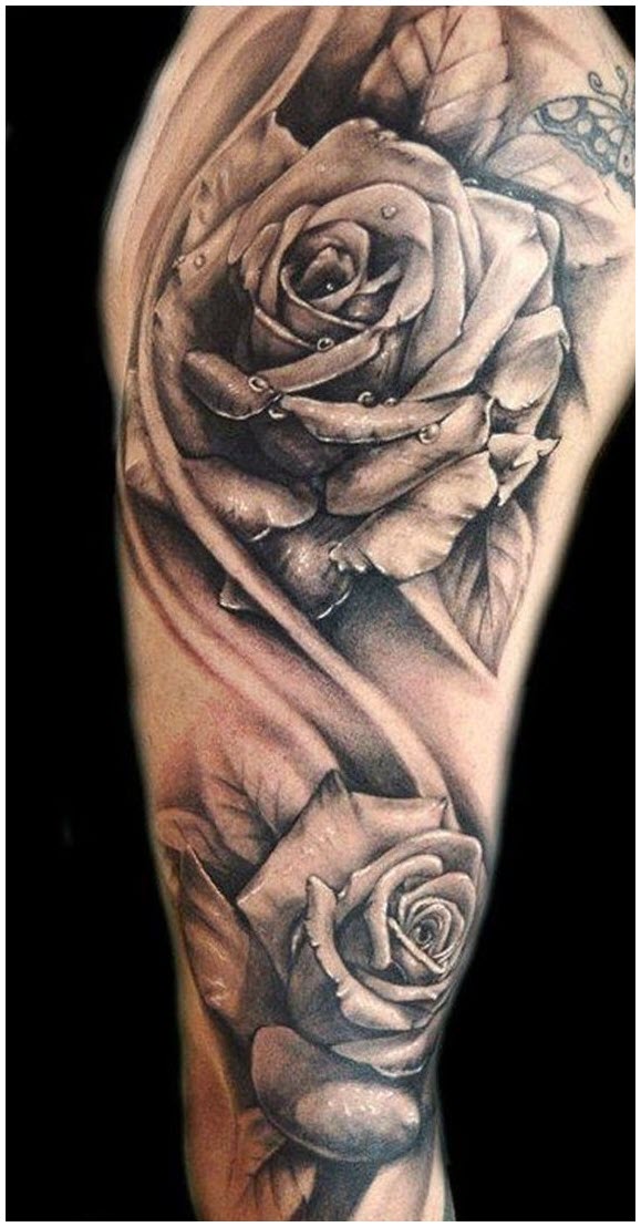 Rose tattoo - The most beautiful rose tattoo patterns Picture 65