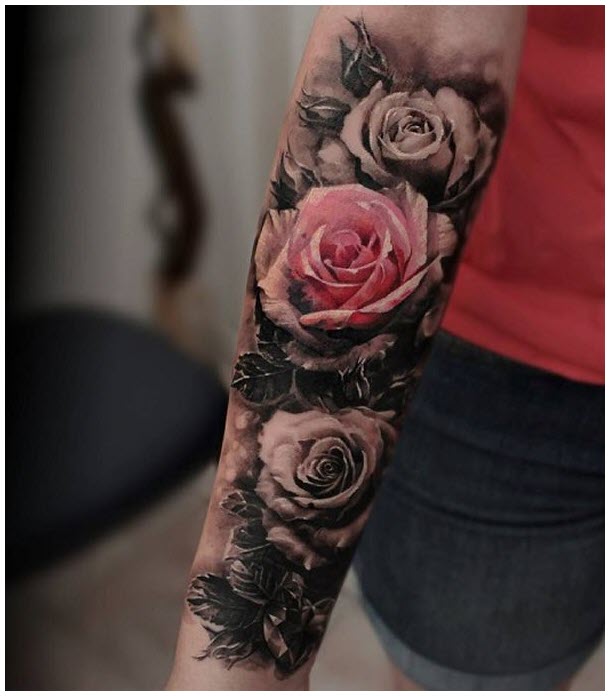 Rose tattoo - The most beautiful rose tattoo patterns Picture 67