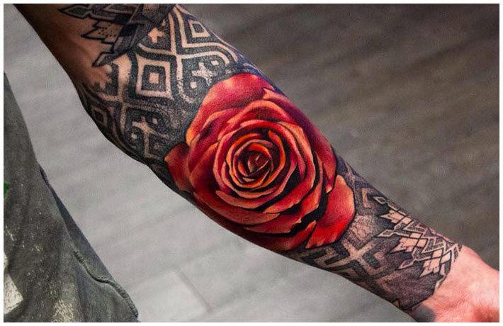Rose tattoo - The most beautiful rose tattoo patterns Picture 85