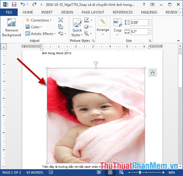 Rotate and move images in Word Picture 6