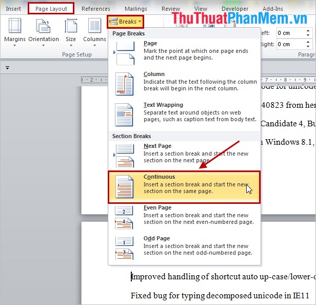 how to turn page horizontally in word