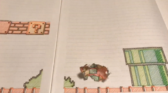 Round eyes with the perfect Super Mario Bros World 1-1 screen on the Japanese artist's notebook Picture 8