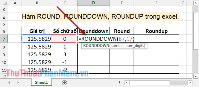 ROUND, ROUNDDOWN, ROUNDUP functions - Functions for rounding decimal numbers in Excel Picture 2