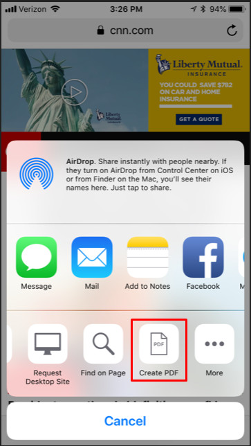 Save the entire web content as PDF Picture 3