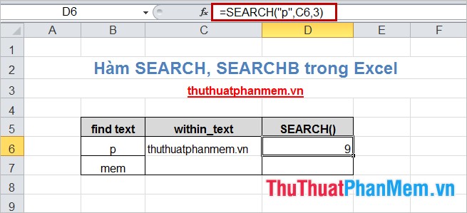 SEARCH () and SEARCHB () functions in Excel Picture 2