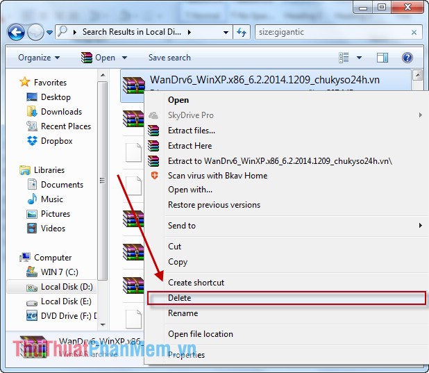 Search for large files on your computer Picture 4