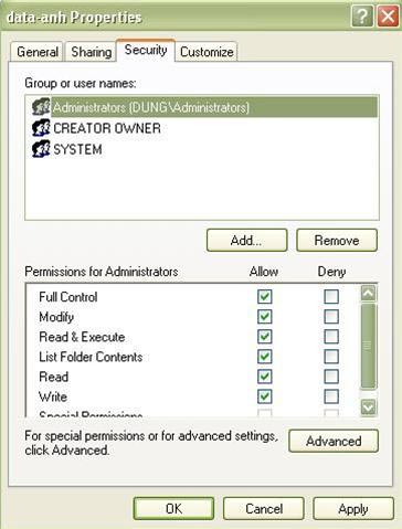 Secure personal data on Windows XP Picture 2
