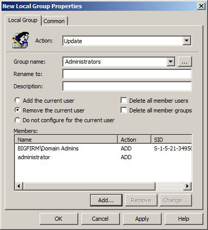 Secure the internal admin group on the desktop Picture 2