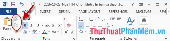 Select blocks of text and manipulate blocks in Word Picture 7