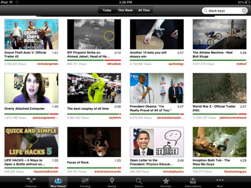 Select the YouTube viewing app for iPad Picture 4