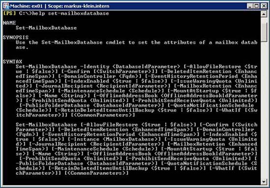 Server administration in Exchange 2007 using Powershell Picture 10