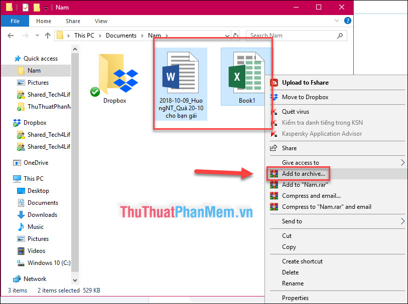 Set a pass (password) for any file using WinRAR Picture 4