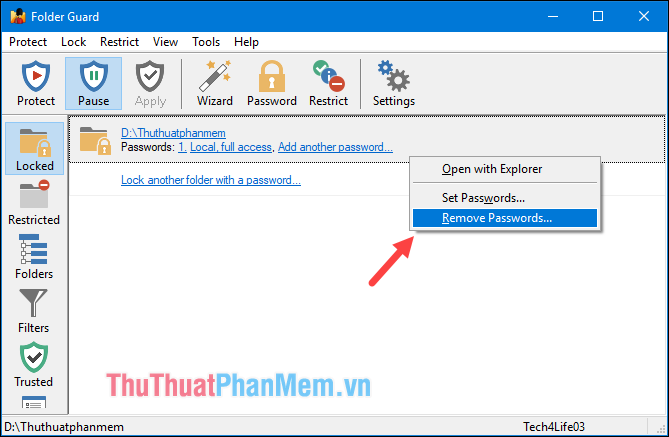 Set a password for the folder, set a password for the folder or folder using Folder Guard Picture 16