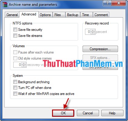 Set a password for the RAR archive Picture 8