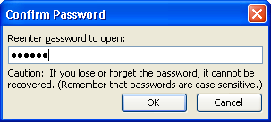 Set password protection file not open and save content edit Picture 6