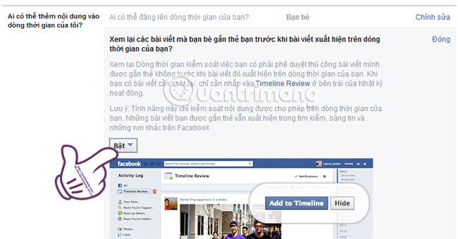 Set the post management mode to be tagged on Facebook Picture 4