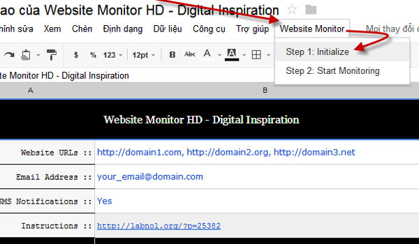 Set the system to automatically send alert SMS when the website collapses Picture 2