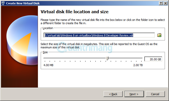 Set up and install Windows 8 on VirtualBox Picture 8