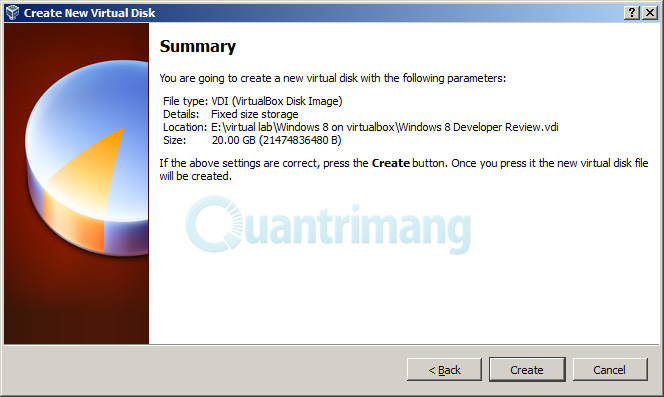 Set up and install Windows 8 on VirtualBox Picture 9