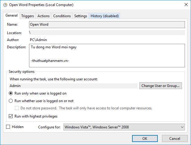 Set up the program to run automatically by Task Scheduler in Windows Picture 12