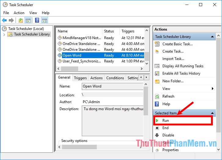 Set up the program to run automatically by Task Scheduler in Windows Picture 13