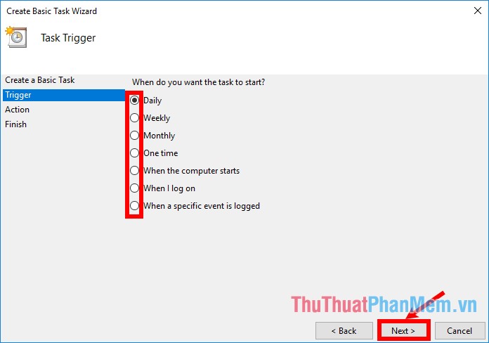 Set up the program to run automatically by Task Scheduler in Windows Picture 6
