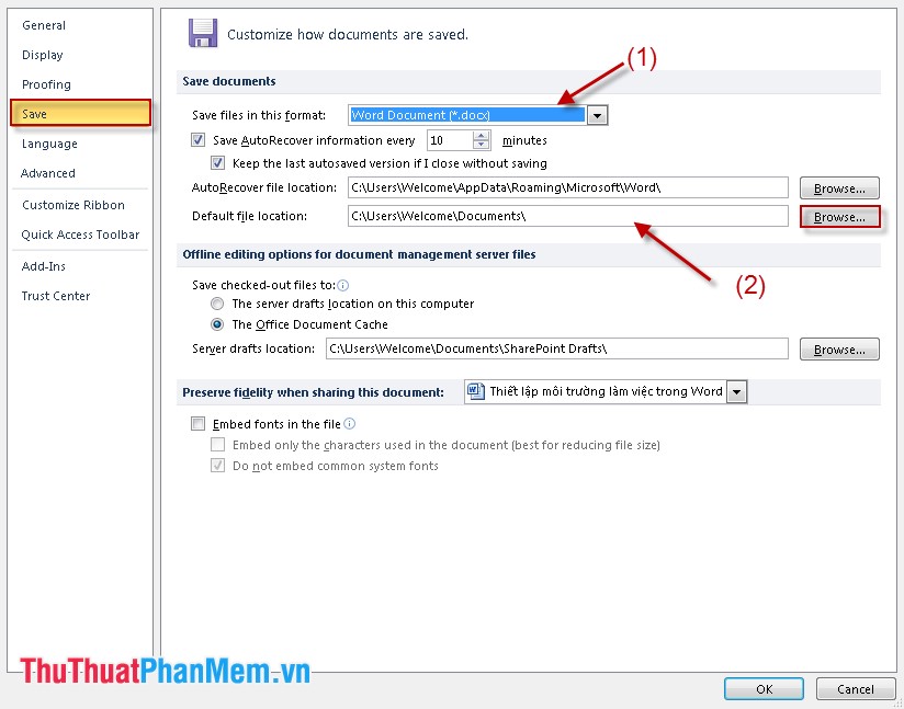Set up the working environment in Word Picture 3