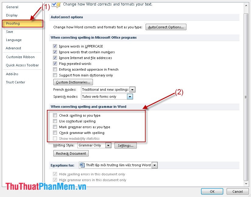 Set up the working environment in Word Picture 5