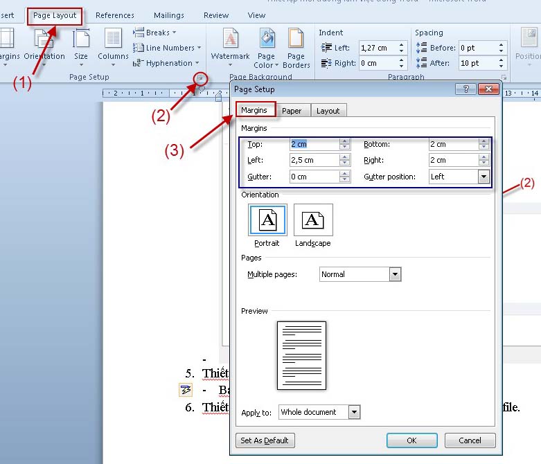 Set up the working environment in Word Picture 6