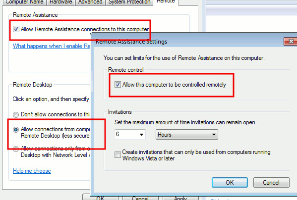 Setting up and connecting Remote Desktop in Windows 7 Picture 6
