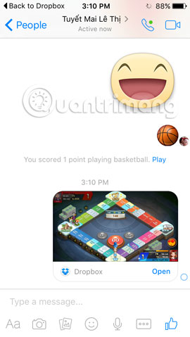 Share Dropbox files via Facebook Messenger Picture 6