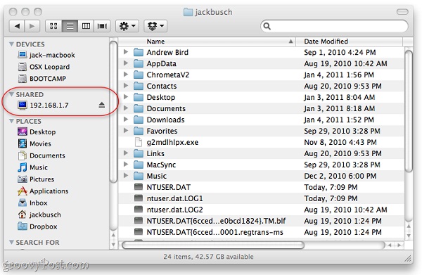 Share files and folders between Mac OS X and Windows 7 Picture 7