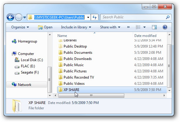 Share files and printers Windows 7 and Windows XP Picture 13