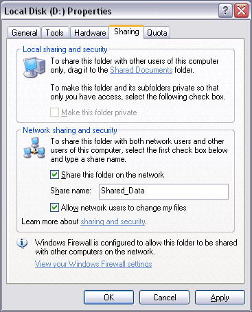 Share folders and printers in the network Picture 6