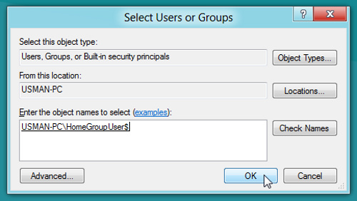 Share users and folders on the LAN in Windows 8 Picture 16