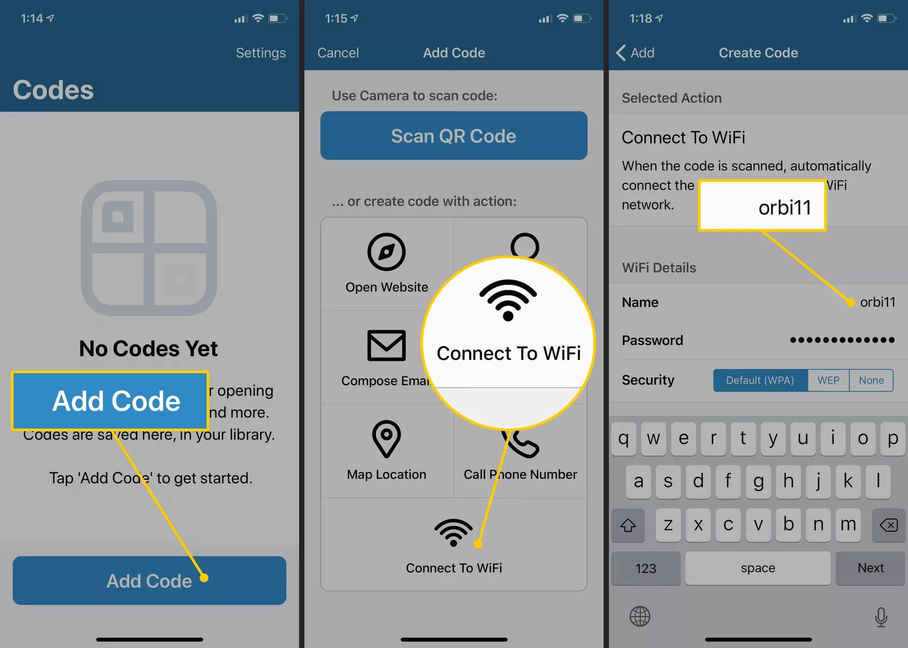 Share WiFi passwords between iPhone and Android using Visual Codes Picture 2
