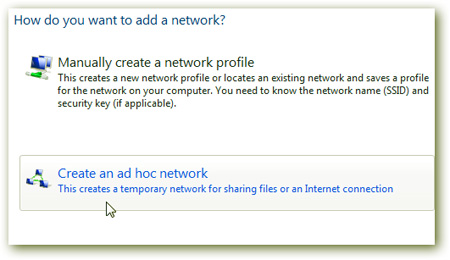 Share your Internet connection through the ad hoc network in Windows 7 Picture 3