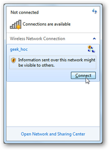 Share your Internet connection through the ad hoc network in Windows 7 Picture 9