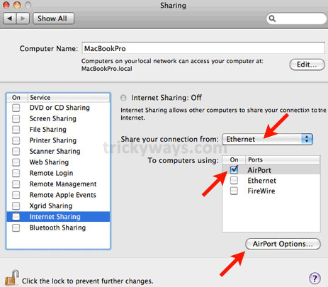Share your Mac's Internet connection with wireless devices Picture 6