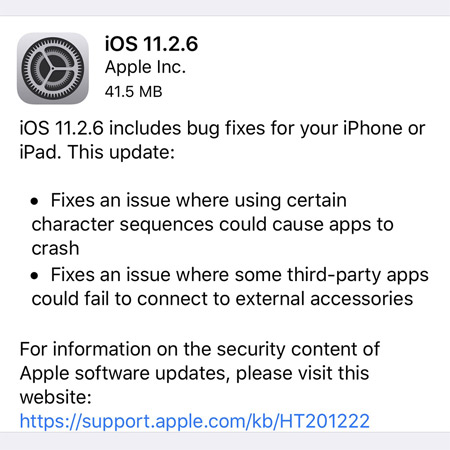 Should the updated iOS 11.2.6 update be launched? Picture 1