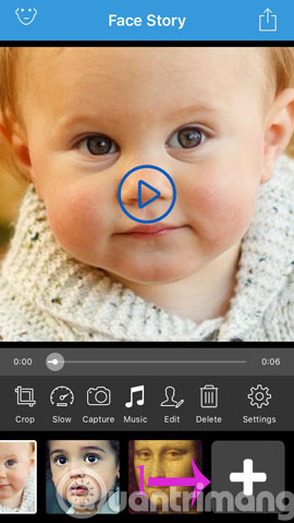 Simulate face transformation on iPhone with Face Story Picture 1