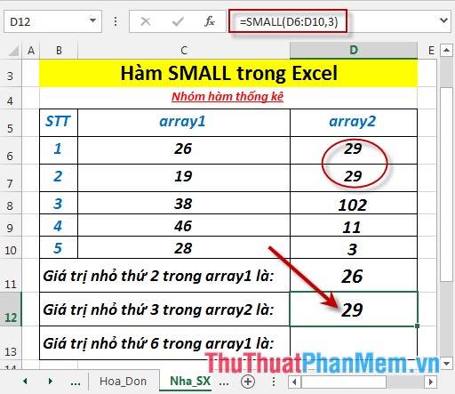 SMALL function - The function returns the kth smallest value in a dataset in Excel Picture 5