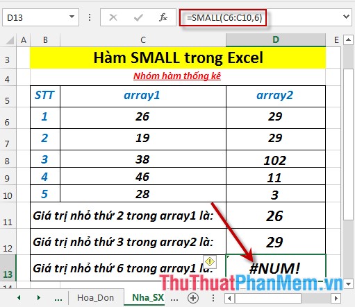 SMALL function - The function returns the kth smallest value in a dataset in Excel Picture 6